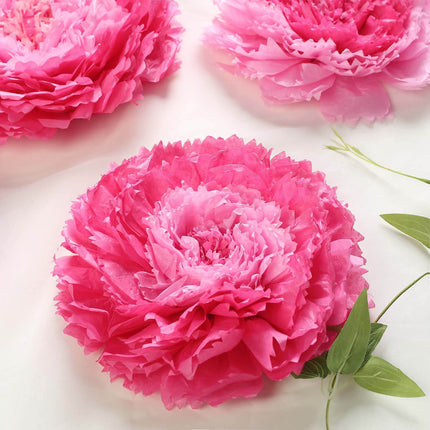 AliKopy Set of 6 Pink Fuchsia 3D Paper Flowers Wall Decor - Assorted S