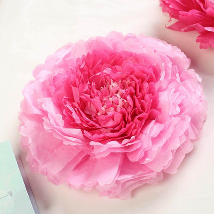 AliKopy Set of 6 Pink Fuchsia Giant 3D Paper Flowers - 12"-20" Wall De