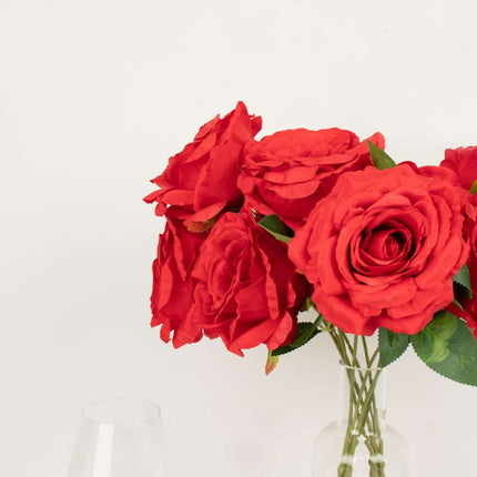 AliKopy 17" Red Premium Silk Jumbo Rose Bouquet - High Quality, Weddin