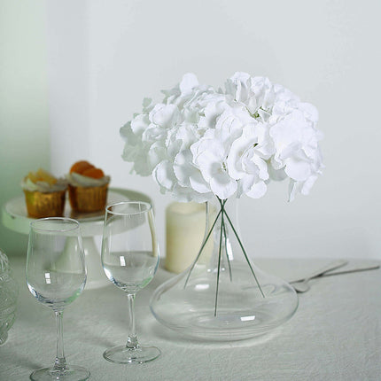AliKopy 10 White Satin Hydrangeas - Realistic Artificial Flowers, DIY