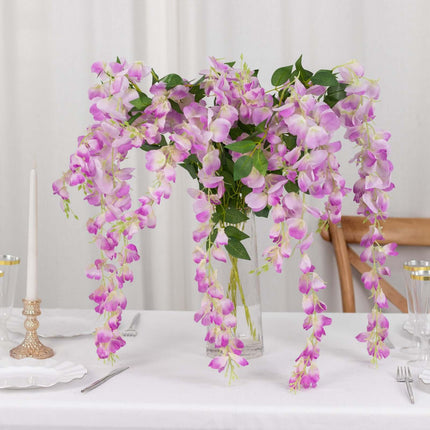 AliKopy 5 Pack 44" Silk Lavender Wisteria Garland Vines - Lifelike Des