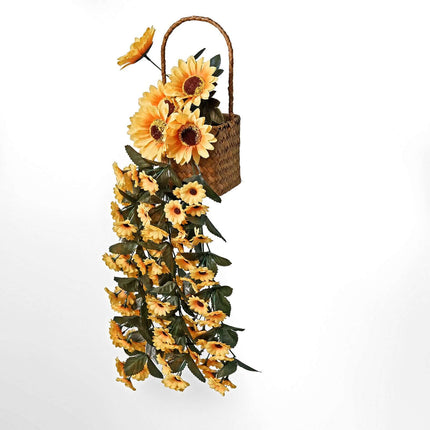 AliKopy 22" Artificial Sunflower Hanging Vine - Lifelike Floral Garlan