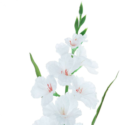AliKopy 36" Tall White Artificial Silk Gladiolus - Realistic & Durable