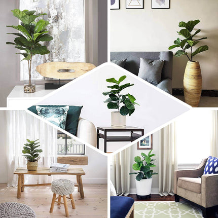 AliKopy 25" Green Artificial Fiddle Leaf Branches - Set of 2, Realisti