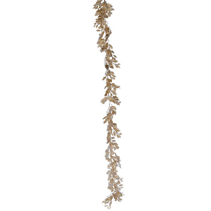 AliKopy 6ft Artificial Magnolia Leaf Garland - Metallic Gold, Decorati