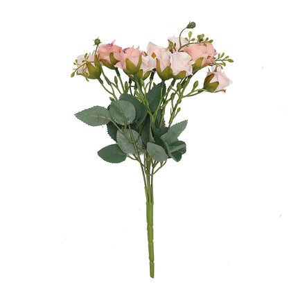 AliKopy 2 Pack 12" Blush Artificial Rose Bouquets - Realistic Faux Flo
