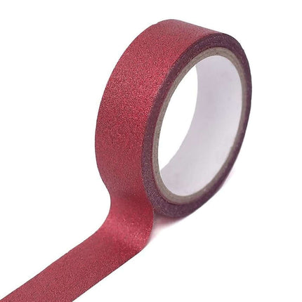 AliKopy 5 Pack Burgundy Glitter Washi Tape - 0.5"x5 Yards, DIY Craft