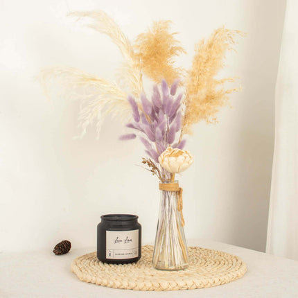 AliKopy 50-Pack Dried Bunny Tail Grass - Lavender Lilac, 15" Rustic De