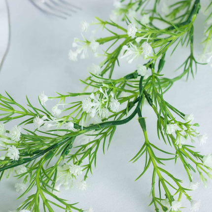 AliKopy 6ft White Faux Baby Breath Vines - Realistic Silk Garland