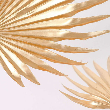 AliKopy 2-Pack Metallic Gold Palm Leaf Stems - 34" Faux Plant Decor