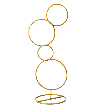 AliKopy 3ft Gold Metal Hoop Flower Stand - 4-Tier Wreath Centerpiece