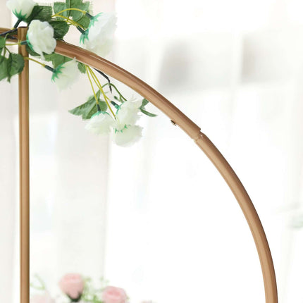 AliKopy 24" Gold Floral Hoop Centerpiece - Self-Standing Balloon Arch