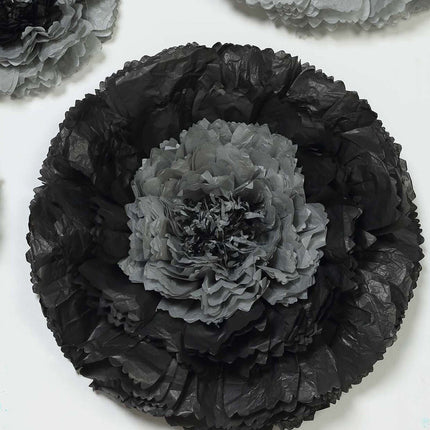 AliKopy Set of 6 Charcoal Gray 3D Paper Flowers Wall Decor - Giant Siz