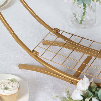 AliKopy Double Frame Hoop Table Centerpiece - Gold Metal, 24" Height
