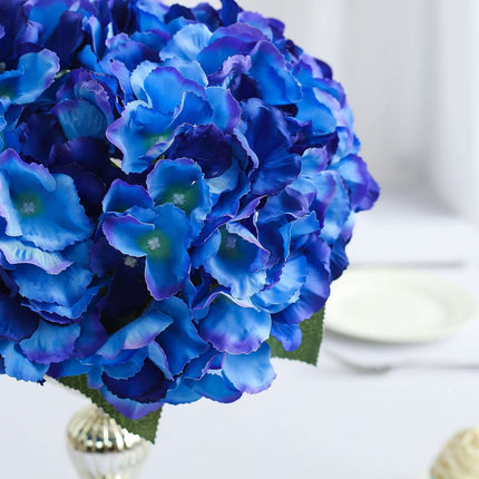 AliKopy Royal Blue Artificial Silk Hydrangea Bouquets - Set of 5, Real
