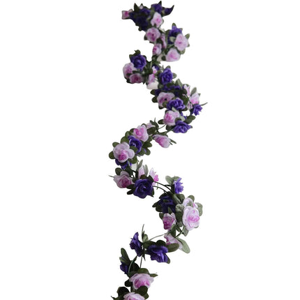 AliKopy 2-Pack 8ft Lavender Purple Silk Flower Garland, 45 Flower Head