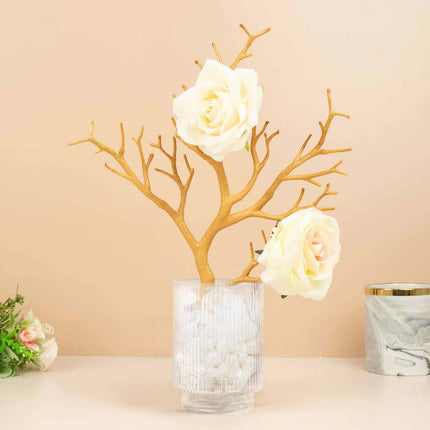 AliKopy 10-Pack Metallic Gold Manzanita Tree Branches, 14" Centerpiece
