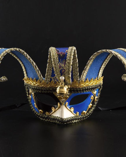 Masquerade Elegance: Men's Bell-Embellished Festive Mask