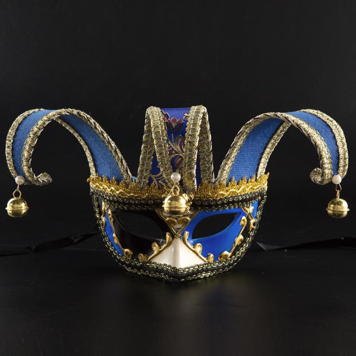 Men's Festive Venetian Masquerade Mask with Elegant Bells