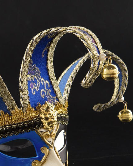 Masquerade Elegance: Men's Bell-Embellished Festive Mask