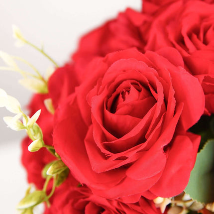 AliKopy 18" Real Touch Red Artificial Rose Bouquet - Silk Long Stem, 2