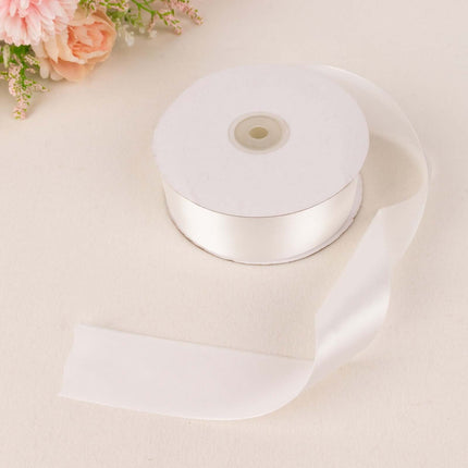 AliKopy 50 Yards 1.5" White Satin Ribbon - Single Face, Decorative Fin