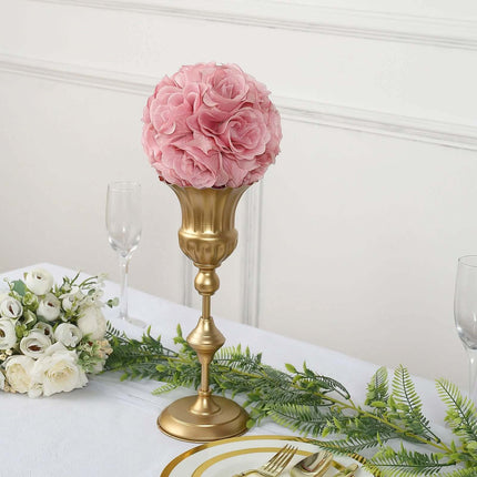 AliKopy 2 Pack 7" Mauve Artificial Silk Rose Kissing Ball - Elegant Dé