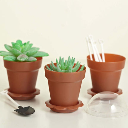 AliKopy 12-Pack Terracotta Dessert Cups with Lids & Shovels, 4