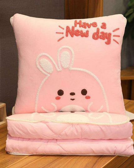 Adorable Summer Cartoon Character 2-in-1 Pillow Blanket for Ultimate Comfort