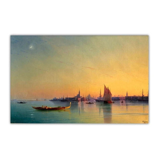 Sunset Sailboat Canvas Print by Ivan Aivazovsky - Seascape Wall Art for Home Decor