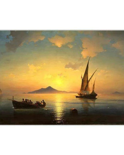 Serene Sailboat Sunset Canvas Print - Coastal Elegance for Stylish Home Accents