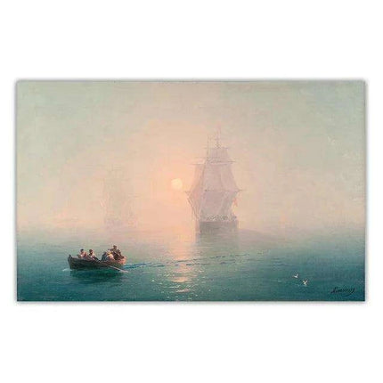 Serene Sailboat Sunset Canvas Print - Coastal Elegance for Stylish Home Accents