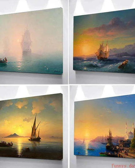 Serene Sailboat Sunset Canvas Print - Coastal Elegance for Stylish Home Accents