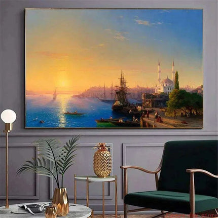 Serene Sailboat Sunset Canvas Print - Coastal Elegance for Stylish Home Accents