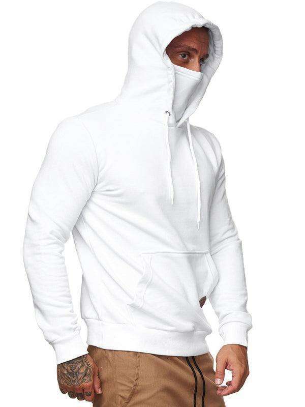 Men's Trendy Hoodie and Long Sleeve T-Shirt Combo with Built-in Mask
