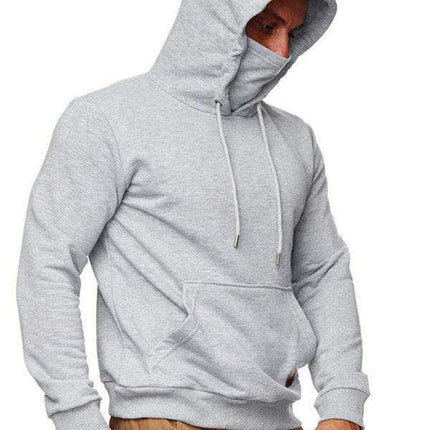Men's Trendy Hoodie and Long Sleeve T-Shirt Combo with Built-in Mask