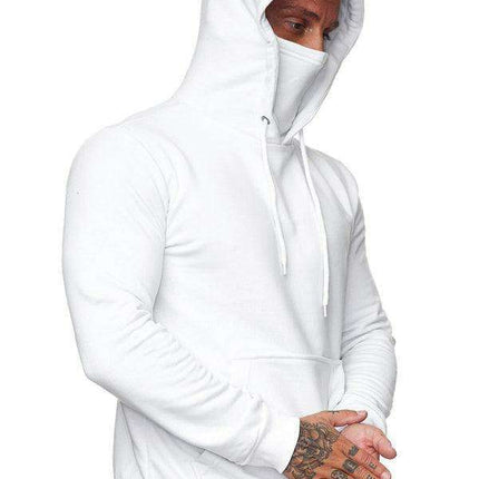 Men's Trendy Hoodie and Long Sleeve T-Shirt Combo with Built-in Mask