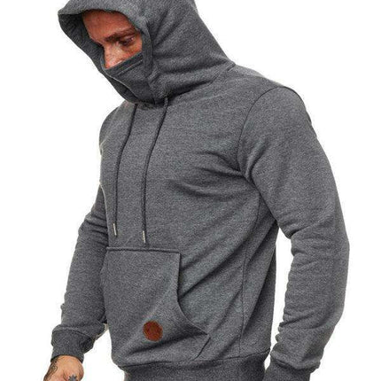 Men's Trendy Hoodie and Long Sleeve T-Shirt Combo with Built-in Mask