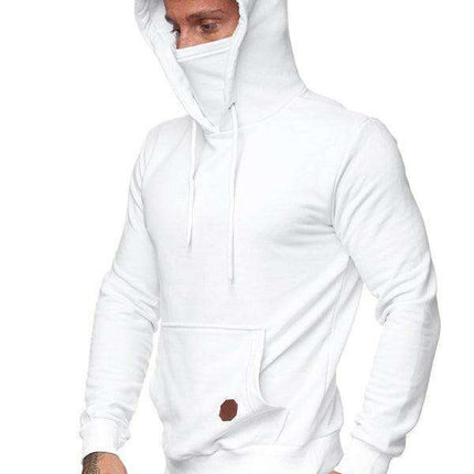 Men's Trendy Hoodie and Long Sleeve T-Shirt Combo with Built-in Mask