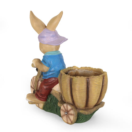 Room and Decor Mgo Rabbit Planter - Blue & Brown, Durable Magnesium Ox