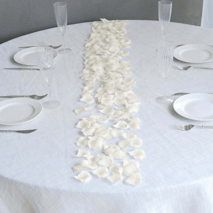 AliKopy 500-Pack Ivory Silk Rose Petals - Round Design, Table Decor