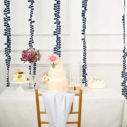 AliKopy Navy Blue Taffeta Ribbon Sash, 50ft, 4" Leaf Petal Design