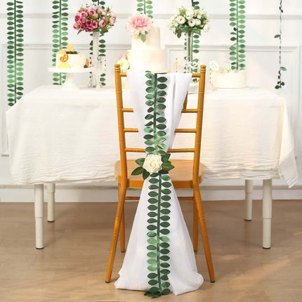 AliKopy Taffeta Ribbon Sash - 50ft Green with 4" Leaf Petal Design