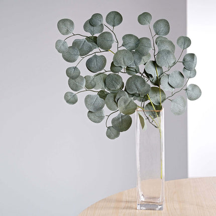 AliKopy 4 Pack 25" Frosted Green Eucalyptus Leaf Branches - Realistic
