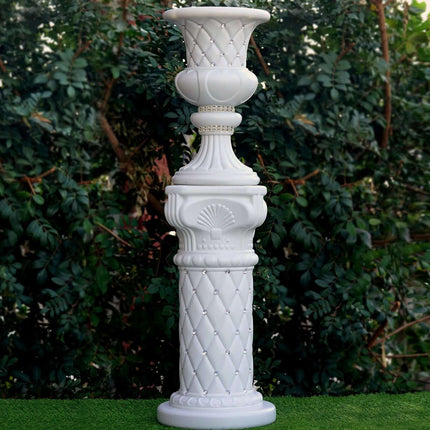 AliKopy 2-Pack 18" Crystal Beaded Pedestal Stand for Flowers & Plants