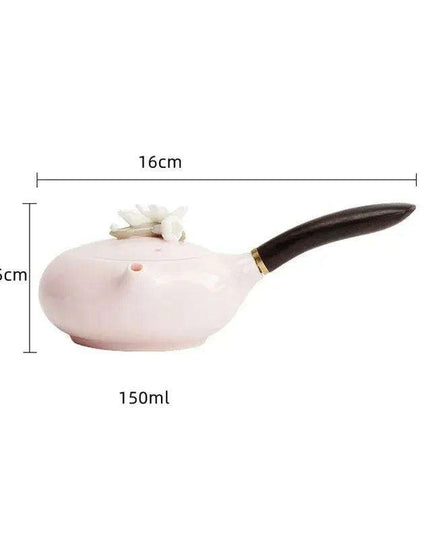 Charming Pink Ceramic Kung Fu Tea Set with Sheep Fat Jade Teapot - Transform Your Tea Rituals