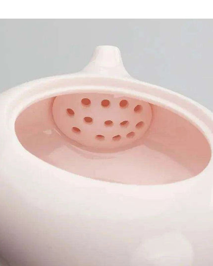 Charming Pink Ceramic Kung Fu Tea Set with Sheep Fat Jade Teapot - Transform Your Tea Rituals
