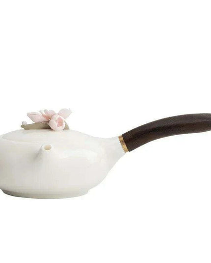 Charming Pink Ceramic Kung Fu Tea Set with Sheep Fat Jade Teapot - Transform Your Tea Rituals