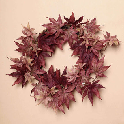 AliKopy 6ft Burgundy Silk Maple Leaf Garland - Realistic & Durable