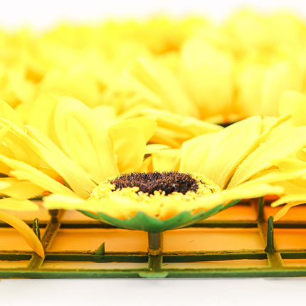 AliKopy 11 Sq Ft UV Protected Artificial Sunflower Wall Mat - 4 Panels
